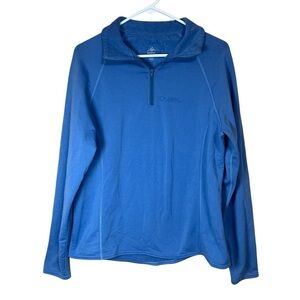Solstice Soft Fleece-Lined Blue Quarter Zip Pullover Light Sweatshirt Women's XL